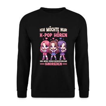 K-Pop Koreanischer Musik Kpop Fans Kdrama - Unisex Pullover - Schwarz - Vorne - Alina (178cm) & Michal (187cm)