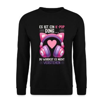 K-Pop Korean Music Kpop Fans Kdrama - Unisex Sweatshirt - black - Front - Alina (178cm) & Michal (187cm)