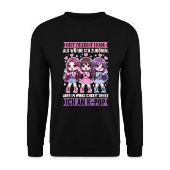 K-Pop Koreanischer Musik Kpop Fans Kdrama - Unisex Pullover - Schwarz - Vorne - Alina (178cm) & Michal (187cm)