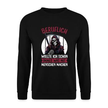 Sarcastique Grande Faucheuse Humour noir Noir - Sweat-shirt Unisexe - noir - Devant - Alina (178cm) & Michal (187cm)