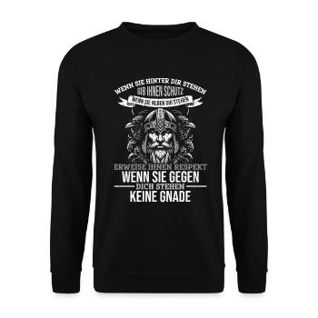 Vikings, Mythologie nordique, Dieux, Viking - Sweat-shirt Unisexe - noir - Devant - Alina (178cm) & Michal (187cm)