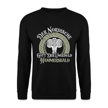 Vikings, Mythologie nordique, Dieux, Viking - Sweat-shirt Unisexe - noir - Devant - Alina (178cm) & Michal (187cm)