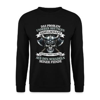 Vikings, Mythologie nordique, Dieux, Viking - Sweat-shirt Unisexe - noir - Devant - Alina (178cm) & Michal (187cm)