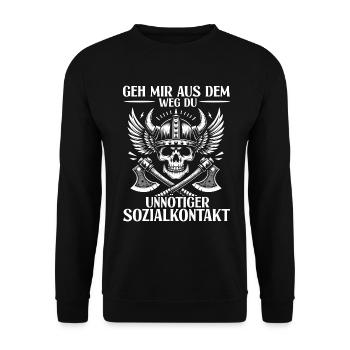 Vikings, Mythologie nordique, Dieux, Viking - Sweat-shirt Unisexe - noir - Devant - Alina (178cm) & Michal (187cm)