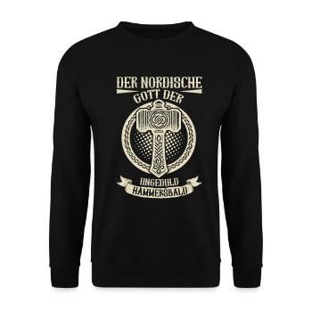 Vikings, Mythologie nordique, Dieux, Viking - Sweat-shirt Unisexe - noir - Devant - Alina (178cm) & Michal (187cm)