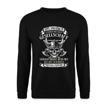 Vikings, Mythologie nordique, Dieux, Viking - Sweat-shirt Unisexe - noir - Devant - Alina (178cm) & Michal (187cm)