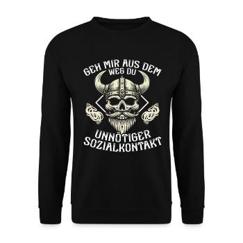 Vikings, Mythologie nordique, Dieux, Viking - Sweat-shirt Unisexe - noir - Devant - Alina (178cm) & Michal (187cm)