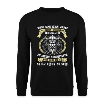 Vikings, Mythologie nordique, Dieux, Viking - Sweat-shirt Unisexe - noir - Devant - Alina (178cm) & Michal (187cm)
