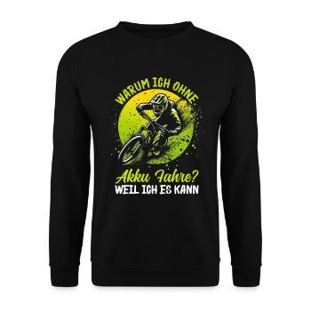 Mountain bikers, MTB lovers, cycling - Unisex Sweatshirt - black - Front - Alina (178cm) & Michal (187cm)