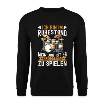 Batteur Batteur Percussion Musiciens - Sweat-shirt Unisexe - noir - Devant - Alina (178cm) & Michal (187cm)