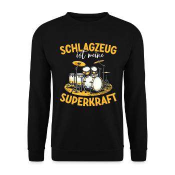 Batteur Batteur Percussion Musiciens - Sweat-shirt Unisexe - noir - Devant - Alina (178cm) & Michal (187cm)