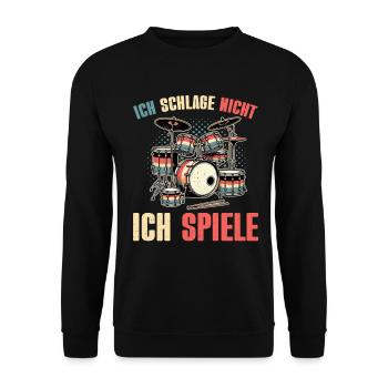 Batteur Batteur Percussion Musiciens - Sweat-shirt Unisexe - noir - Devant - Alina (178cm) & Michal (187cm)