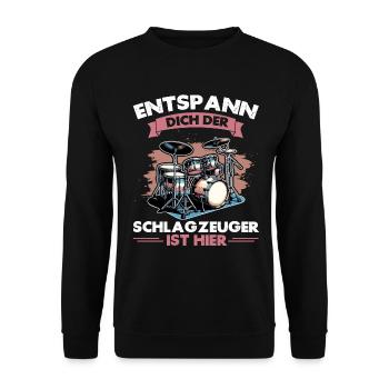 Batteur Batteur Percussion Musiciens - Sweat-shirt Unisexe - noir - Devant - Alina (178cm) & Michal (187cm)