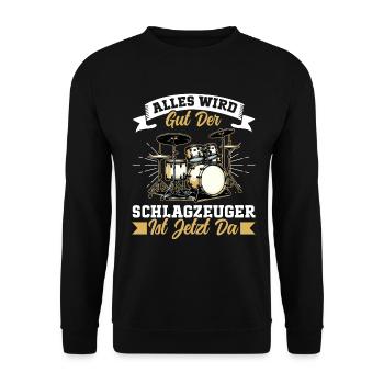 Drummer Drummer Percussion Musicians - Unisex Sweatshirt - black - Front - Alina (178cm) & Michal (187cm)