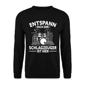 Batteur Batteur Percussion Musiciens - Sweat-shirt Unisexe - noir - Devant - Alina (178cm) & Michal (187cm)