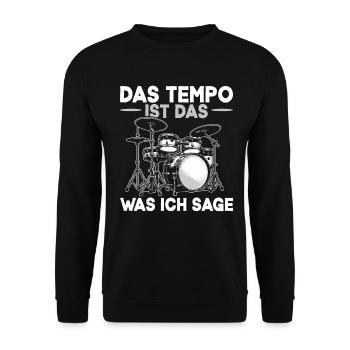 Batteur Batteur Percussion Musiciens - Sweat-shirt Unisexe - noir - Devant - Alina (178cm) & Michal (187cm)