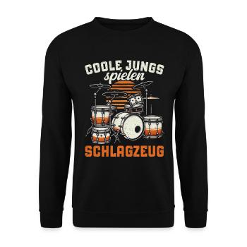Batteur Batteur Percussion Musiciens - Sweat-shirt Unisexe - noir - Devant - Alina (178cm) & Michal (187cm)