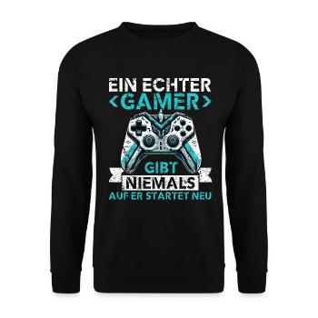 Gaming Gamer Gamer Video Player Console PC Gaming - Unisex Sweatshirt - black - Front - Alina (178cm) & Michal (187cm)