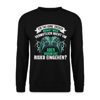 Gaming Gamer Gamer Video Player Console PC Gaming - Unisex Sweatshirt - black - Front - Alina (178cm) & Michal (187cm)