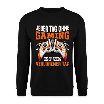 Gaming Gamer Gamer Video Player Console PC Gaming - Unisex Sweatshirt - black - Front - Alina (178cm) & Michal (187cm)