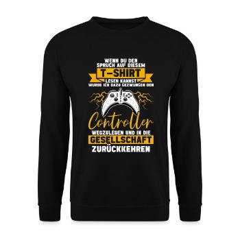 Gaming Gamer Gamer Video Player Console PC Gaming - Unisex Sweatshirt - black - Front - Alina (178cm) & Michal (187cm)