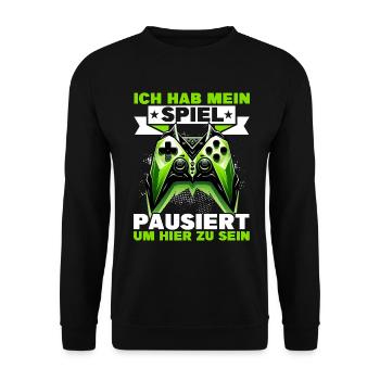 Gaming Gamer Gamer Video Player Console PC Gaming - Unisex Sweatshirt - black - Front - Alina (178cm) & Michal (187cm)