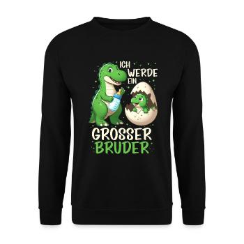 Je vais être grand frère dinosaure nouveau frère - Sweat-shirt Unisexe - noir - Devant - Alina (178cm) & Michal (187cm)