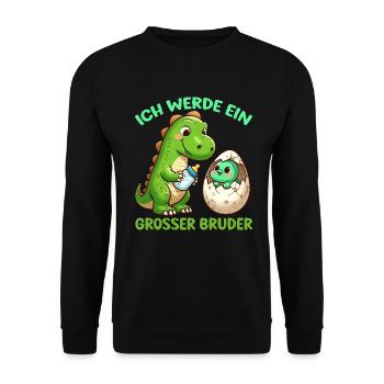 Je vais être grand frère dinosaure nouveau frère - Sweat-shirt Unisexe - noir - Devant - Alina (178cm) & Michal (187cm)