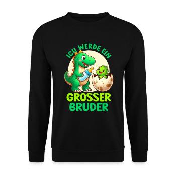 Je vais être grand frère dinosaure nouveau frère - Sweat-shirt Unisexe - noir - Devant - Alina (178cm) & Michal (187cm)
