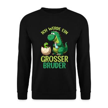 Ich Werde Großer Bruder Dinosaurier Neuer Bruder - Unisex Pullover - Schwarz - Vorne - Alina (178cm) & Michal (187cm)