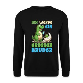 Ich Werde Großer Bruder Dinosaurier Neuer Bruder - Unisex Pullover - Schwarz - Vorne - Alina (178cm) & Michal (187cm)