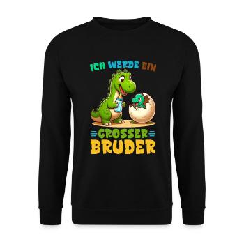 Je vais être grand frère dinosaure nouveau frère - Sweat-shirt Unisexe - noir - Devant - Alina (178cm) & Michal (187cm)