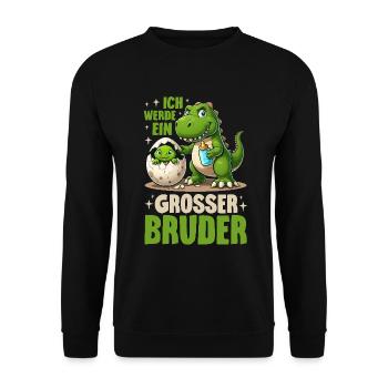 Ich Werde Großer Bruder Dinosaurier Neuer Bruder - Unisex Pullover - Schwarz - Vorne - Alina (178cm) & Michal (187cm)