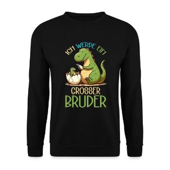 Je vais être grand frère dinosaure nouveau frère - Sweat-shirt Unisexe - noir - Devant - Alina (178cm) & Michal (187cm)