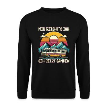 Camper Wohnwagen Lagerfeuer Campingurlaub - Unisex Pullover - Schwarz - Vorne - Alina (178cm) & Michal (187cm)