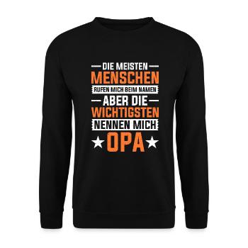 Grandpa, Grandpa, Grandpa, Grandpapa - Unisex Sweatshirt - black - Front - Alina (178cm) & Michal (187cm)
