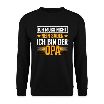 Grandpa, Grandpa, Grandpa, Grandpapa - Unisex Sweatshirt - black - Front - Alina (178cm) & Michal (187cm)