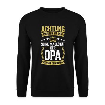 Grandpa, Grandpa, Grandpa, Grandpapa - Unisex Sweatshirt - black - Front - Alina (178cm) & Michal (187cm)