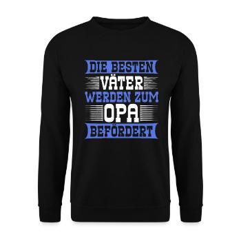 Opa Großvater Grandpa Großpapa - Unisex Pullover - Schwarz - Vorne - Alina (178cm) & Michal (187cm)