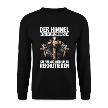 Jesus Christlich Katholiken Gläubiger Gottesdienst - Unisex Pullover - Schwarz - Vorne - Alina (178cm) & Michal (187cm)