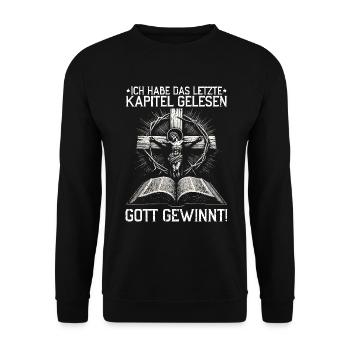 Jesus Christlich Katholiken Gläubiger Gottesdienst - Unisex Pullover - Schwarz - Vorne - Alina (178cm) & Michal (187cm)
