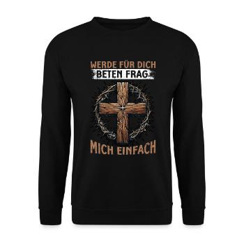 Jesus Christlich Katholiken Gläubiger Gottesdienst - Unisex Pullover - Schwarz - Vorne - Alina (178cm) & Michal (187cm)