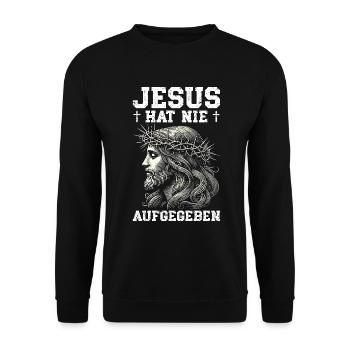 Jesus Christlich Katholiken Gläubiger Gottesdienst - Unisex Pullover - Schwarz - Vorne - Alina (178cm) & Michal (187cm)