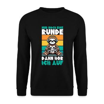 Just one more round then I'll stop sloth - Unisex Sweatshirt - black - Front - Alina (178cm) & Michal (187cm)