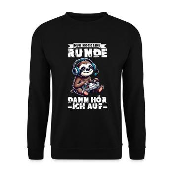 Just one more round then I'll stop sloth - Unisex Sweatshirt - black - Front - Alina (178cm) & Michal (187cm)