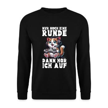 Just one more round, then I'll listen to cats - Unisex Sweatshirt - black - Front - Alina (178cm) & Michal (187cm)