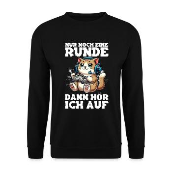 Just one more round, then I'll listen to cats - Unisex Sweatshirt - black - Front - Alina (178cm) & Michal (187cm)