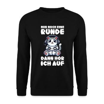 Just one more round, then I'll listen to cats - Unisex Sweatshirt - black - Front - Alina (178cm) & Michal (187cm)