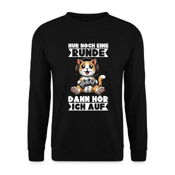 Just one more round, then I'll listen to cats - Unisex Sweatshirt - black - Front - Alina (178cm) & Michal (187cm)