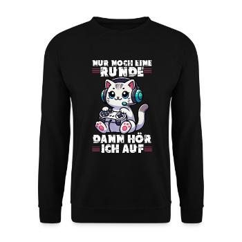 Just one more round, then I'll listen to cats - Unisex Sweatshirt - black - Front - Alina (178cm) & Michal (187cm)